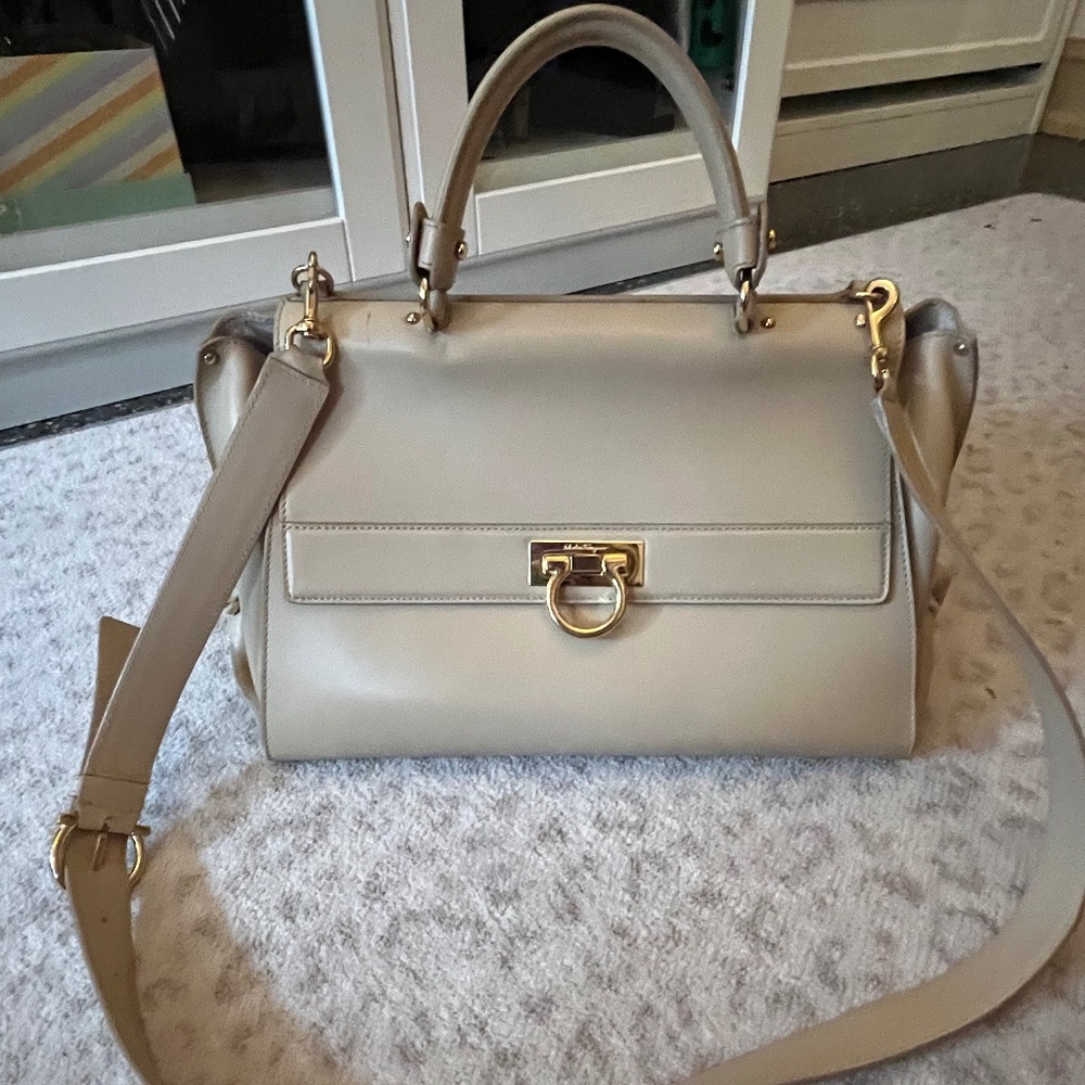 Salvatore Ferragamo leather shoulder bag with top handle